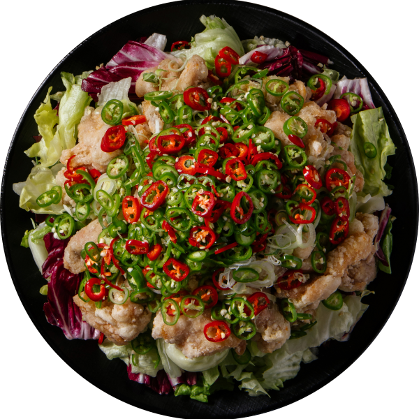 A lot of red pepper of Fried Chicken